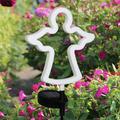 Exhart Solar Angel Outline Garden Stake, 6 by 34.5 Inches Resin/Plastic in White | 33.75 H x 7.13 W x 4.63 D in | Wayfair 19069-RS