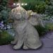 Exhart Solar Halo Dog w/ Angel Wings Memorial Statue, 10 Inch Resin/Plastic in Gray/Yellow | 10.5 H x 8 W x 6.5 D in | Wayfair 15156-RS