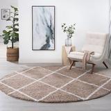 White 94.49 x 1.77 in Area Rug - Mercury Row® Babich Geometric Shag Tan/Area Rug Polypropylene | 94.49 W x 1.77 D in | Wayfair