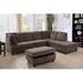 Brown Reclining Sectional - Latitude Run® Abhimanyu 112" Wide Corner Sectional w/ Ottoman Corduroy | 36 H x 112 W x 84 D in | Wayfair