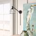 Longshore Tides Bader 1 - Light Matte Swing Arm Glass/Metal in Black | 25 H x 21 W x 8 D in | Wayfair 07BA7AE7351A462789D3DA8B775D8CF8