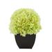 Red Barrel Studio® Artificial Hydrangea Floral Arrangements in Pot Fabric in Green | 11 H x 10 W x 10 D in | Wayfair