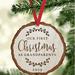 The Holiday Aisle® Engraved Slab Keepsake Our First Christmas as Grandparents Holiday Shaped Ornament in Brown | 0.1 H x 3.5 W x 3.5 D in | Wayfair