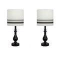 Canora Grey Knighten 20.5" Black Table Lamp Set Linen/Metal in Black/White | 20.5 H x 9.5 W x 9.5 D in | Wayfair 030DC56018EE4D75806D5A889935D6E0