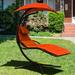 Arlmont & Co. Kelvin Hanging Chaise Lounger w/ Stand Polyester in Orange | 79 H x 43 W x 73.5 D in | Wayfair E926FEAF17664C80B8275A7803580A7B