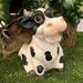 HomeStyles Country Critters Holstein Cow "Harry" Whimsical Garden Statue Concrete/Stone in Black/Brown/Gray | 10.5 H x 8.5 W x 8.5 D in | Wayfair