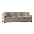 Latitude Run® Aceyon 102" Square Arm Sofa w/ Reversible Cushions Wood/Polyester in Brown | 35 H x 102 W x 38 D in | Wayfair