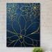 Everly Quinn 'Navy Gold Succulent II' Wrapped Canvas Painting Print Canvas in Blue | 24 H x 20 W x 1.5 D in | Wayfair