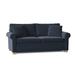 Red Barrel Studio® Quaker 77" Rolled Arm Sleeper w/ Reversible Cushions Wood/Polyester in Blue | 36 H x 77 W x 37 D in | Wayfair Sofas