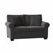 Red Barrel Studio® Quaker 61" Rolled Arm Loveseat Wood/Polyester in Black/Blue/Brown | 30 H x 61 W x 37 D in | Wayfair