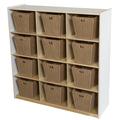 Wood Designs Natural Environments (12) Cubby Storage w/ Medium Baskets Wood in Brown | 49 H x 48 W x 15 D in | Wayfair 50912-719