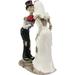 The Holiday Aisle® Deodar Love Never Dies Romantic Skeleton Bridal Couple Wedding First Kiss Figurine Resin | 5.5 H x 4.75 W x 2.25 D in | Wayfair