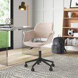 Mercury Row® Nyssa Task Chair Upholstered, Metal in White/Brown | 34.25 H x 24.41 W x 22.44 D in | Wayfair 9DF3A953DFB94EB3AAE0E8424F235590