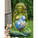 Trinx Millennial Gaia Earth Mother Nature Goddess Te Fi Statue Resin/Plastic in Green | 23.5 H x 15.5 W x 14.25 D in | Wayfair