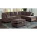 Brown Sectional - Latitude Run® Valynn 112" Wide Sofa & Chaise w/ Ottoman Corduroy, Solid Wood | 36 H x 112 W x 84 D in | Wayfair