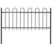 Arlmont & Co. Garden Fence Patio Privacy Screen Fence Wall w/ Hoop Top Steel Metal in Black | 59.06 H x 66.93 W in | Wayfair