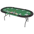 VidaXL 9-Player Folding Poker Table 3 Fold Oval Green Vinyl | 29.9 H x 81.1 W x 41.7 D in | Wayfair 80210