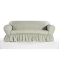 Ruffled 2-Pc. Slipcover by Classic Slipcovers in Green (Size LOVESEAT)