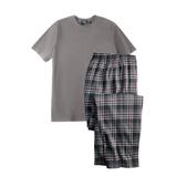 Men's Big & Tall Jersey Knit Plaid Pajama Set by KingSize in Black Plaid (Size 4XL) Pajamas
