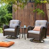 Wade Logan® Araneli 3 Piece Rattan Seating Group w/ Cushions in Brown | Outdoor Furniture | Wayfair 626A644DA1F44D4F940484C34E6100E4