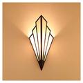 Simple Fan-shaped LED Wall Light Modern Wrought Iron Wall Sconce Light Linen Lampshade Fitting Art Deco Bedside Wall Lamp E14 Wall Spotlights Background Light for Living Room Bedroom Aisle Hotel,Black