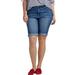 Plus Size Women's Denim Bermuda Shorts by ellos in Medium Sanded Distressed (Size 16)