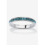 Women's Sterling Silver Simulated Birthstone Stackable Eternity Ring by PalmBeach Jewelry in December (Size 5)