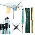 Bargains Hut 4 Arm Rotary Airer Outdoor Folding Clothes Washing Line Dryer Spike & Cover (40m 4 Arm Rotary Airer)