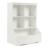Costway 3-Tier Children's Multi-Functional Bookcase Toy Storage Bin Floor Cabinet-White