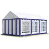 Tendone per feste 3x6 m pvc blu-bianco 100% impermeabile Gazebo da giardino Tendone da esterno