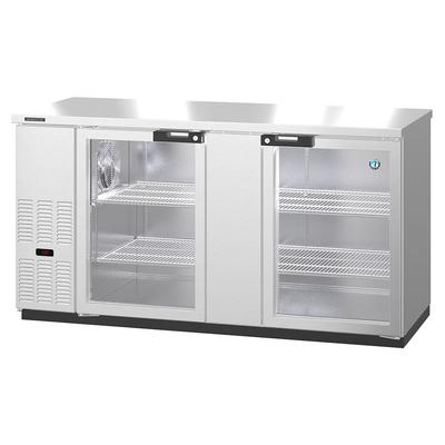 Hoshizaki BB69-G-S Stainless Steel Back Bar Refrigerator - 2 Locking Glass Doors - 1,014 Can Capacity