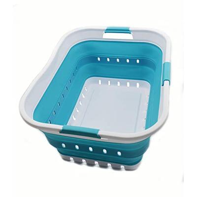 SAMMART 42L (11 gallon) Collapsible Plastic Laundry Basket - Foldable Pop  Up Storage Container/Organizer - Portable Washing Tub - Space Saving