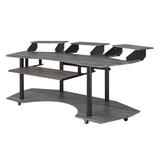 Latitude Run® Fierce Desk Wood/Metal in Gray | 37 H x 83 W x 40 D in | Wayfair 6F8E8D082163499D95C659A509866223