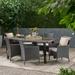 Red Barrel Studio® 7 Piece Outdoor Dining Set w/ Cushions Metal in Black/Gray | 29 H x 68.75 W x 34 D in | Wayfair 376973E383064F899C8BDF7879251ADD