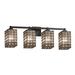 Justice Design Group Wire Glass 31 Inch 4 Light Bath Vanity Light - WGL-8434-15-GRCB-MBLK