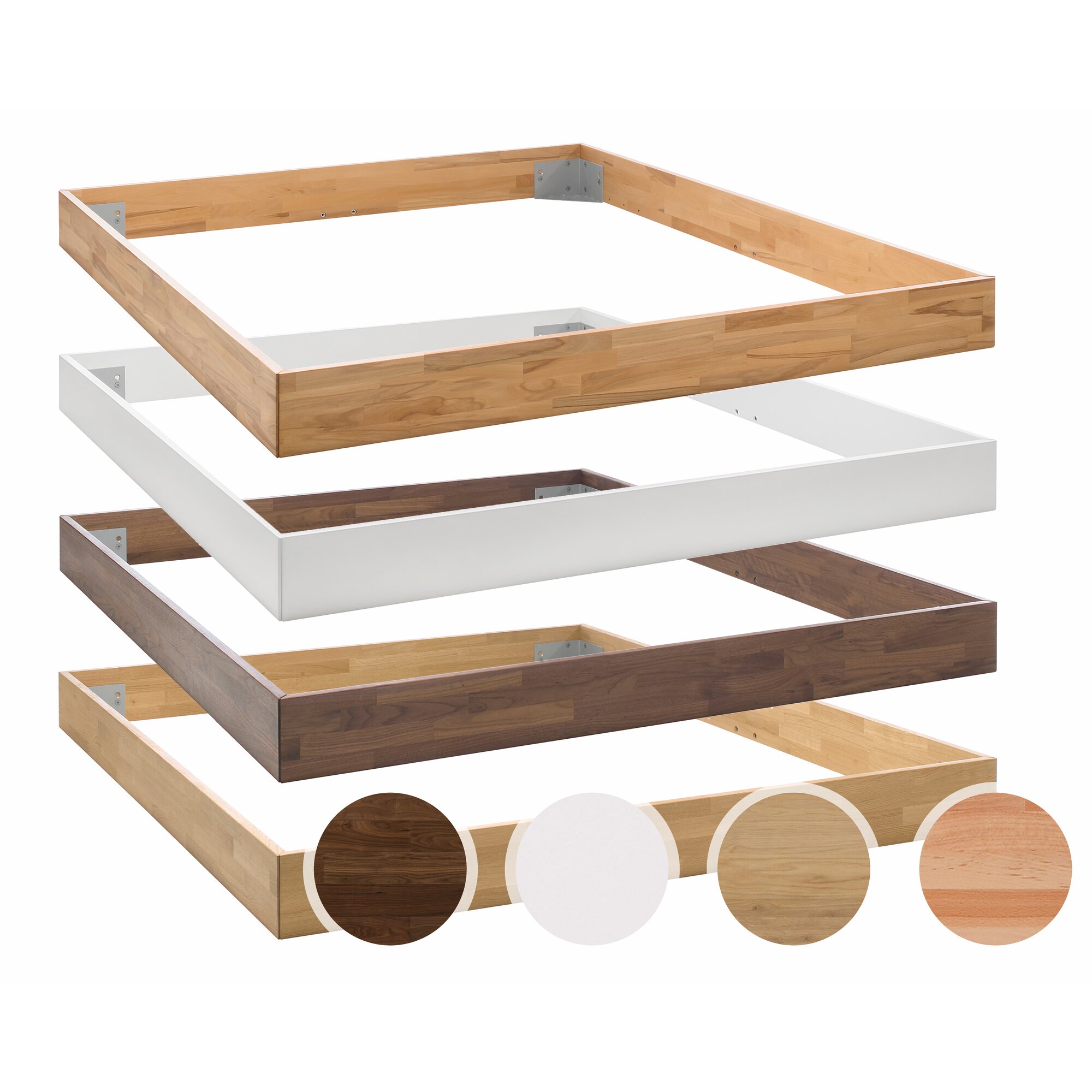 Hasena Moderno Massivholz Bettrahmen Trento 16 180x200 cm / Eiche bianco, geölt