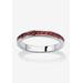 Sterling Silver Simulated Birthstone Stackable Eternity Ring by PalmBeach Jewelry in July (Size 6)