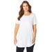 Plus Size Women's Crisscross-Back Ultimate Tunic by Roaman's in White (Size 22/24) Long Shirt