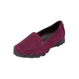 Extra Wide Width Women's The Jancis Slip On Flat by Comfortview in Dark Berry (Size 7 WW)