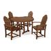 POLYWOOD® Classic Adirondack 5-Piece Round Farmhouse Outdoor Dining Set Plastic in Brown | Wayfair PWS114-1-TE