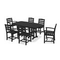 POLYWOOD® La Casa Café 7-Piece Outdoor Dining Set Plastic in White/Black | Wayfair PWS131-1-BL