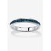Women's Sterling Silver Simulated Birthstone Stackable Eternity Ring by PalmBeach Jewelry in September (Size 10)