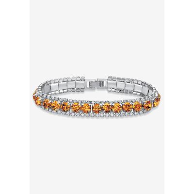 Women's Silver Tone Tennis Bracelet Simulated Birthstones and Crystal, 7" by PalmBeach Jewelry in November