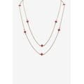 Women's Gold Tone Endless 48" Necklace with Princess Cut Birthstone by PalmBeach Jewelry in October