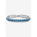 Women's Silver Tone Tennis Bracelet Simulated Birthstones and Crystal, 7" by PalmBeach Jewelry in September