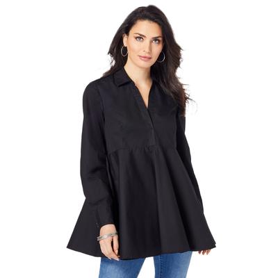 Plus Size Women's Poplin Swing Tunic by Roaman's i...