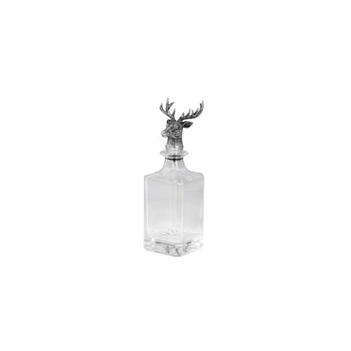 Dekanter / Karaffe Hirsch, Kristallglas, 750 ml, vernickelt/verchromt, Gesamt-H 28,0cm