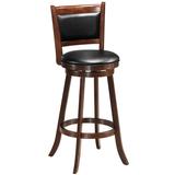 Costway 29 Inch Swivel Bar Height Stool Wooden Upholstered Dining Chair