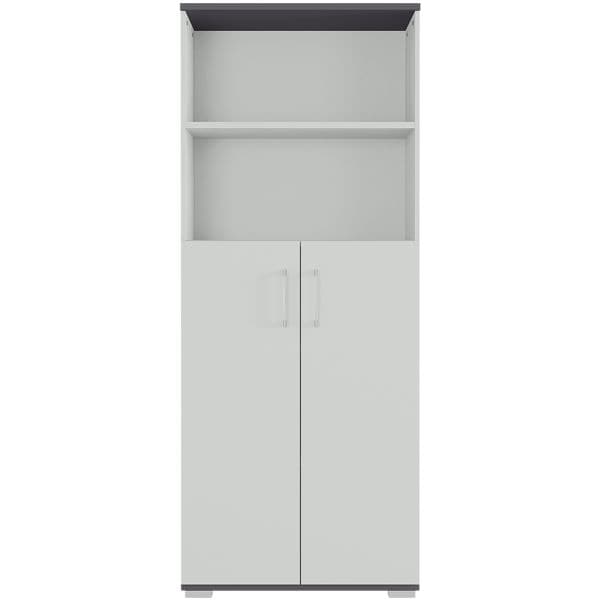 Germania-Werke Aktenschrank »Profiline II« 5 OH, 2 offene Fächer 2 Türen grau, 80x200x40 cm