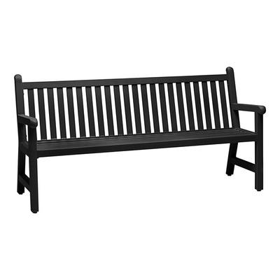 Wabash Valley YO1113C Yorktown 72" x 25 3/8" Vertical Slat Straight Back Portable / Surface-Mount Powder Coated Aluminum Outdoor Bench with Arms